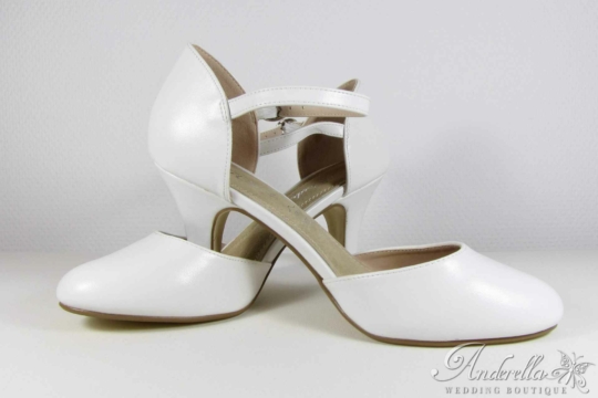 Bőrhatású menyasszonyi cipő alacsony sarokkal
