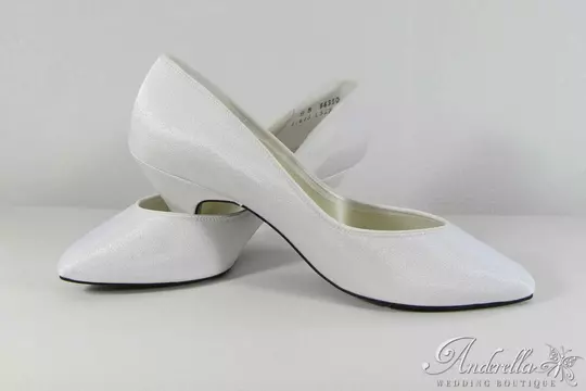 Középmagas, matt szatén menyasszonyi cipő - 37