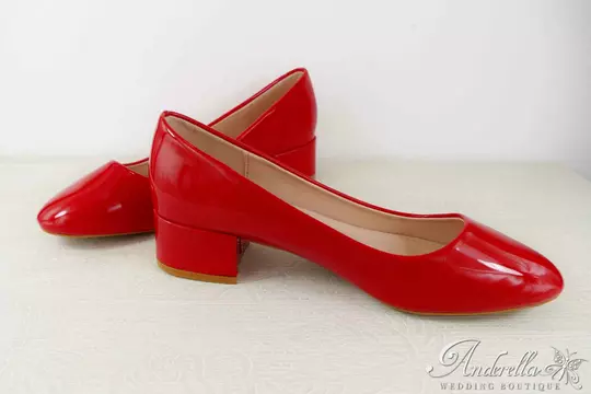 Lapos lakk alkalmi cipő - piros - 38
