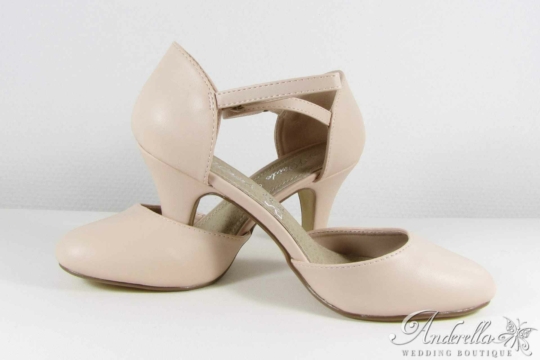 Bőrhatású menyasszonyi cipő - testszínű