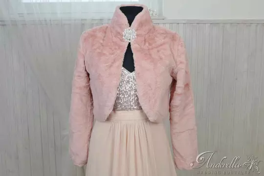 Púder rózsaszín mini bunda- one size
