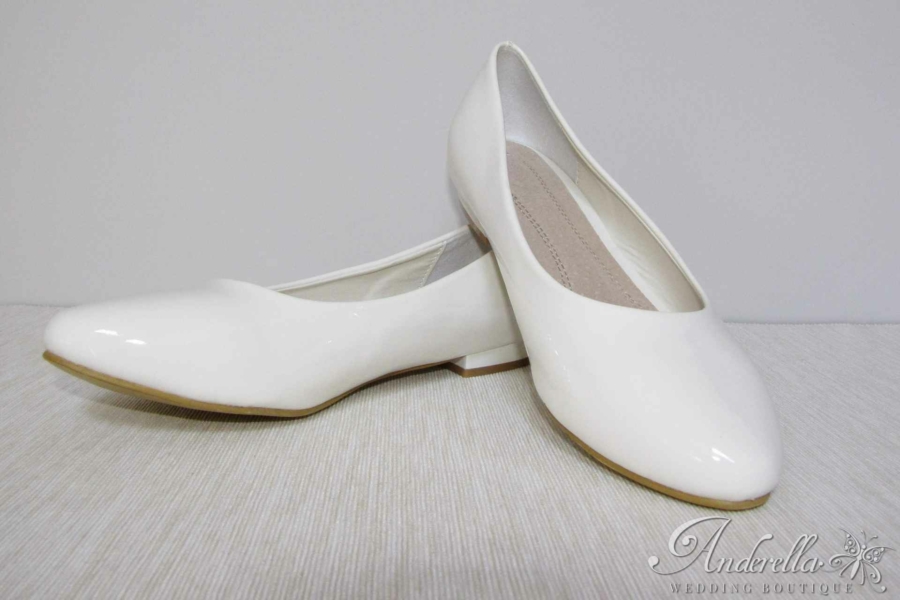 Fehér balerina menyasszonyi cipő