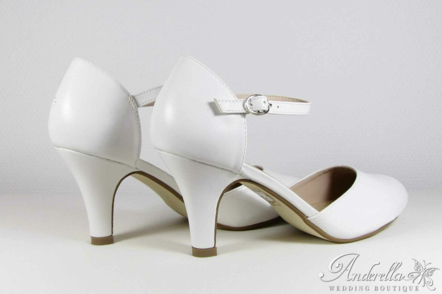 Bőrhatású menyasszonyi cipő alacsony sarokkal