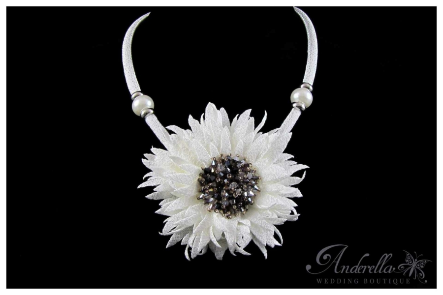 Luxus fehér margaréta nyaklánc - 1 virágos
