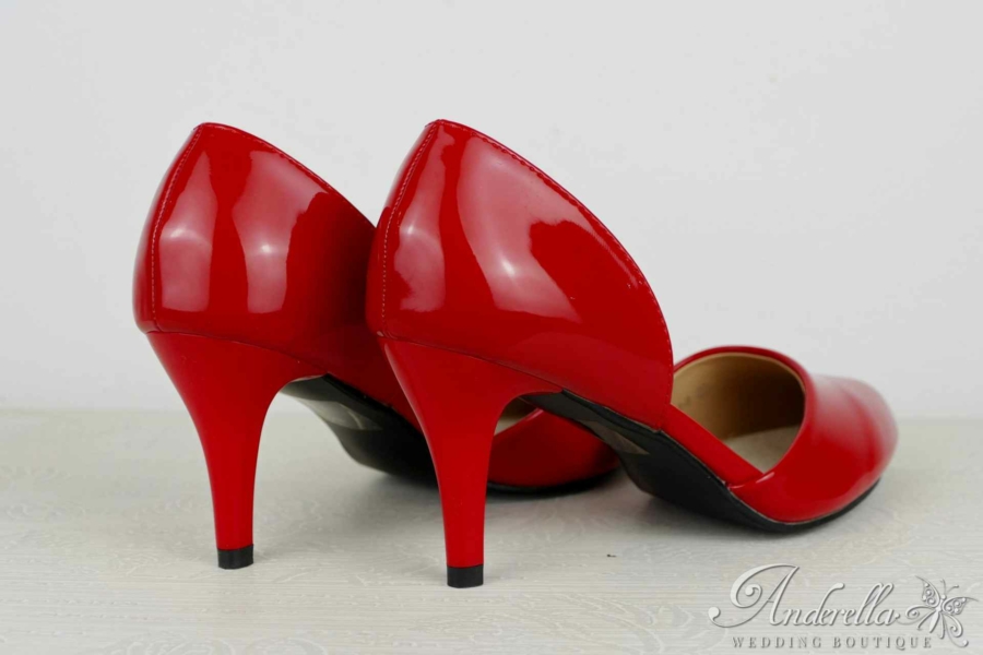 Oldalain nyitott - piros alkalmi cipő
