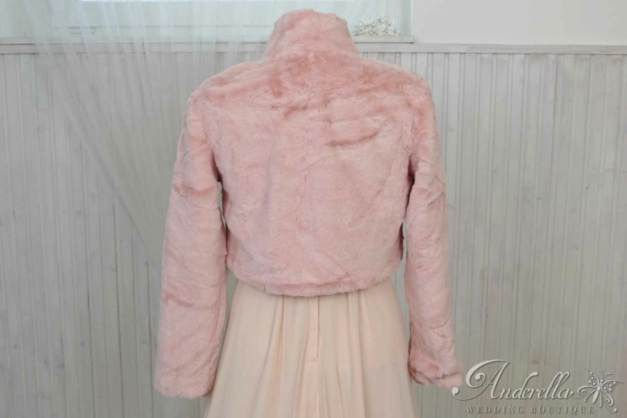 Púder rózsaszín mini bunda- one size