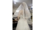 Kép 1/4 - Szalaggal szegett kristálytüll menyasszonyi fátyol - ekrü