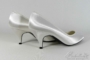 Kép 2/2 - Középmagas, fényes szatén menyasszonyi cipő