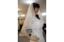 Kép 6/10 - Fekete- fehér menyasszonyi fátyol- 3D csipkével és kristályokkal