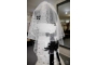 Kép 10/10 - Fekete- fehér menyasszonyi fátyol- 3D csipkével és kristályokkal