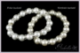 Kép 2/2 - Fehér színű karkötő gyöngyökkel és strassz kövekkel - 1 soros